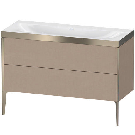 Duravit XViu 47" x 47" x 19" Two Drawer C-Bonded Floorstanding Vanity Kit Without Tap Hole, Linen (XV4712NB175P)
