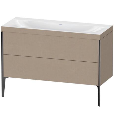 Duravit XViu 47" x 47" x 19" Two Drawer C-Bonded Floorstanding Vanity Kit Without Tap Hole, Linen (XV4712NB275C)