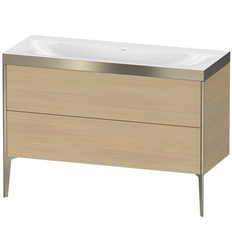 Duravit XViu 47" x 47" x 19" Two Drawer C-Bonded Floorstanding Vanity Kit Without Tap Hole, Mediterranean Oak (XV4712NB171P)