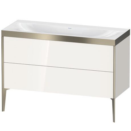 Duravit XViu 47" x 47" x 19" Two Drawer C-Bonded Floorstanding Vanity Kit Without Tap Hole, White (XV4712NB122P)