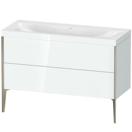 Duravit XViu 47" x 47" x 19" Two Drawer C-Bonded Floorstanding Vanity Kit Without Tap Hole, White (XV4712NB185C)