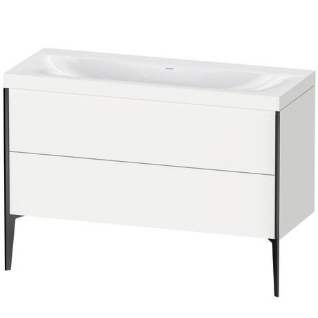 Duravit XViu 47" x 47" x 19" Two Drawer C-Bonded Floorstanding Vanity Kit Without Tap Hole, White (XV4712NB218C)