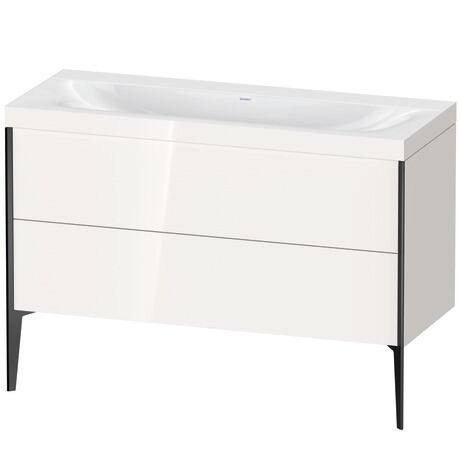 Duravit XViu 47" x 47" x 19" Two Drawer C-Bonded Floorstanding Vanity Kit Without Tap Hole, White (XV4712NB222C)