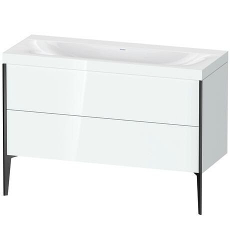 Duravit XViu 47" x 47" x 19" Two Drawer C-Bonded Floorstanding Vanity Kit Without Tap Hole, White (XV4712NB285C)