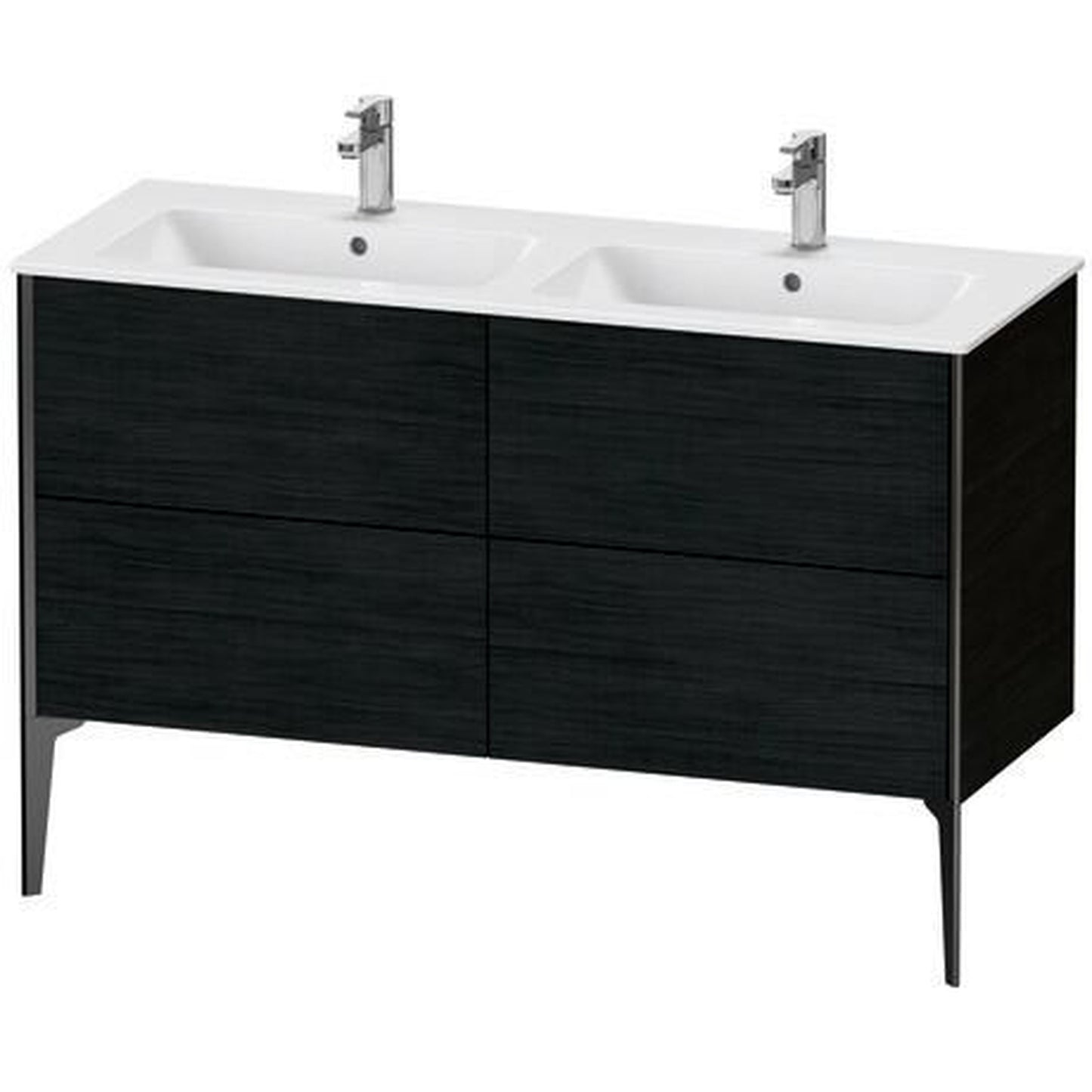 Duravit XViu 50" x 23" x 19" Four Drawer Floorstanding Vanity Unit Oak Black (XV44850B216)