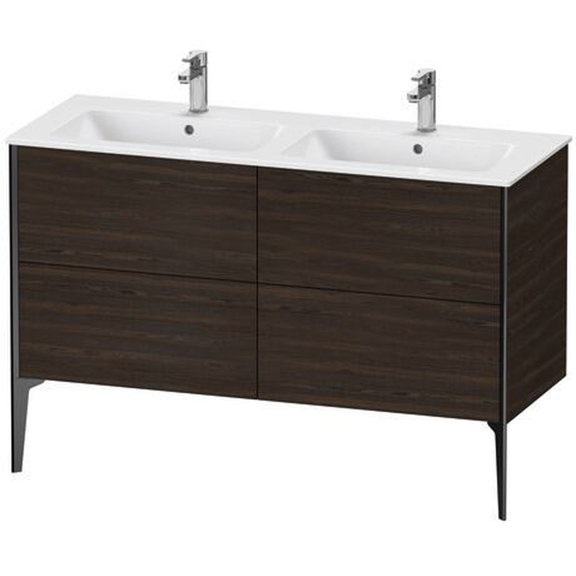 Duravit XViu 50" x 23" x 19" Four Drawer Floorstanding Vanity Unit Walnut Brushed (XV44850B269)