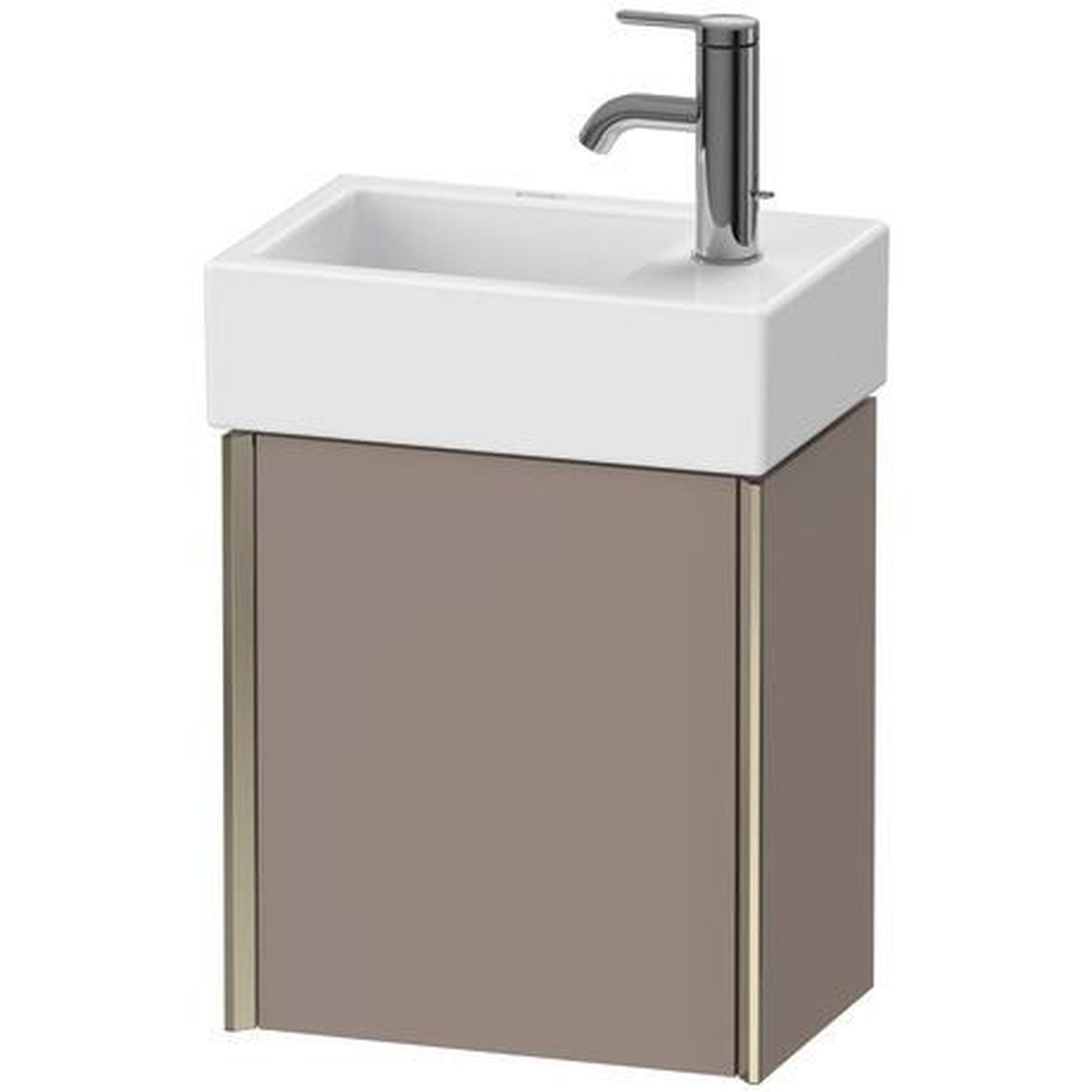 Duravit Xviu 14" x 16" x 9" One Door Wall-Mount Vanity Unit With Left Hinge, Basalt Matt (XV4230LB143)