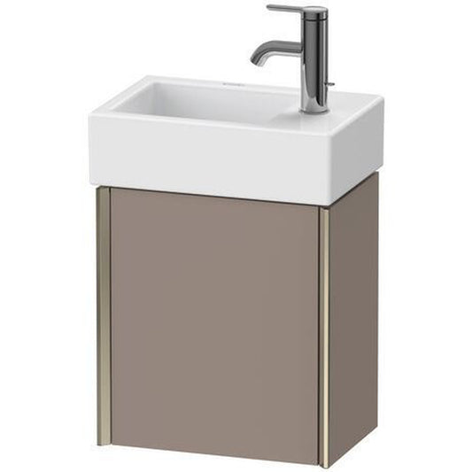 Duravit Xviu 14" x 16" x 9" One Door Wall-Mount Vanity Unit With Left Hinge, Basalt Matt (XV4230LB143)