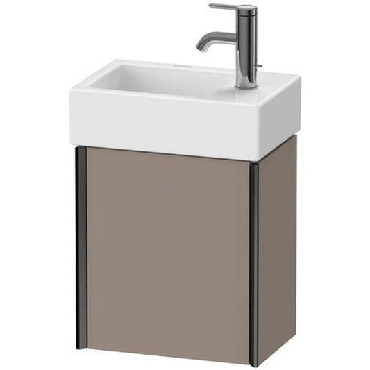 Duravit Xviu 14" x 16" x 9" One Door Wall-Mount Vanity Unit With Left Hinge, Basalt Matt (XV4230LB243)