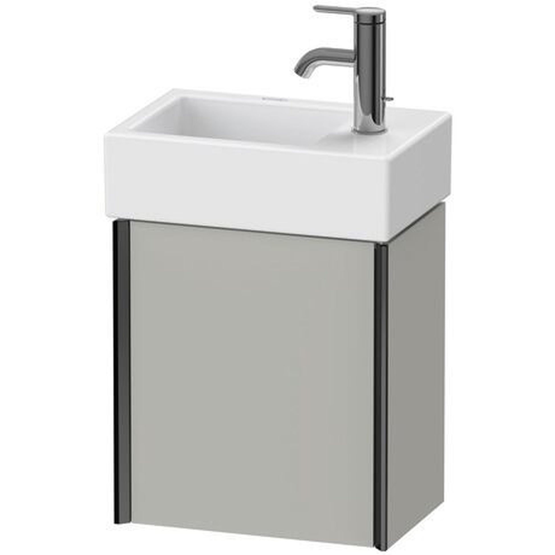 Duravit Xviu 14" x 16" x 9" One Door Wall-Mount Vanity Unit With Left Hinge, Concrete Grey Matt (XV4230LB207)