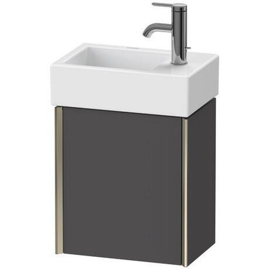 Duravit Xviu 14" x 16" x 9" One Door Wall-Mount Vanity Unit With Left Hinge, Graphite Matt (XV4230LB149)