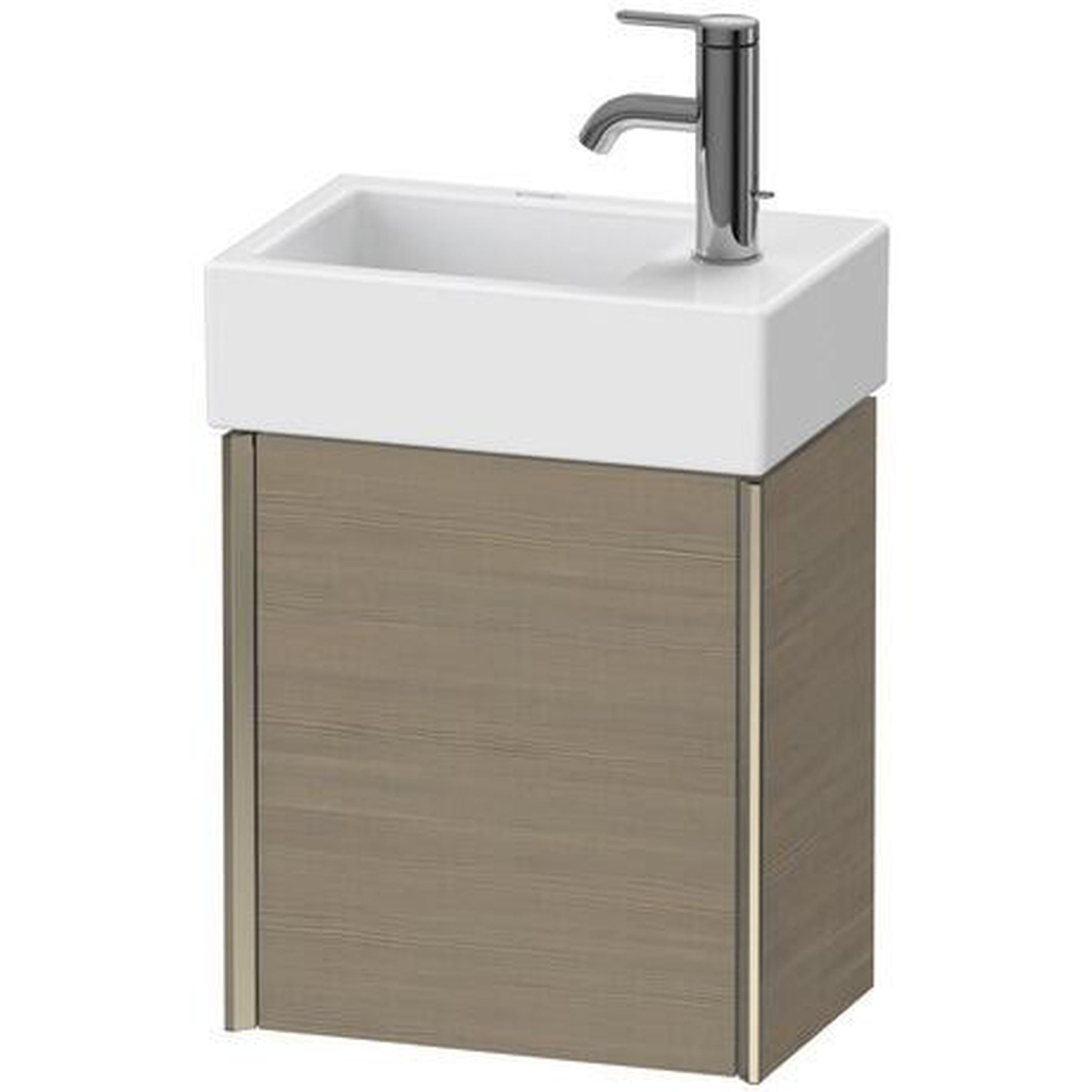Duravit Xviu 14" x 16" x 9" One Door Wall-Mount Vanity Unit With Left Hinge, Oak Terra (XV4230LB135)