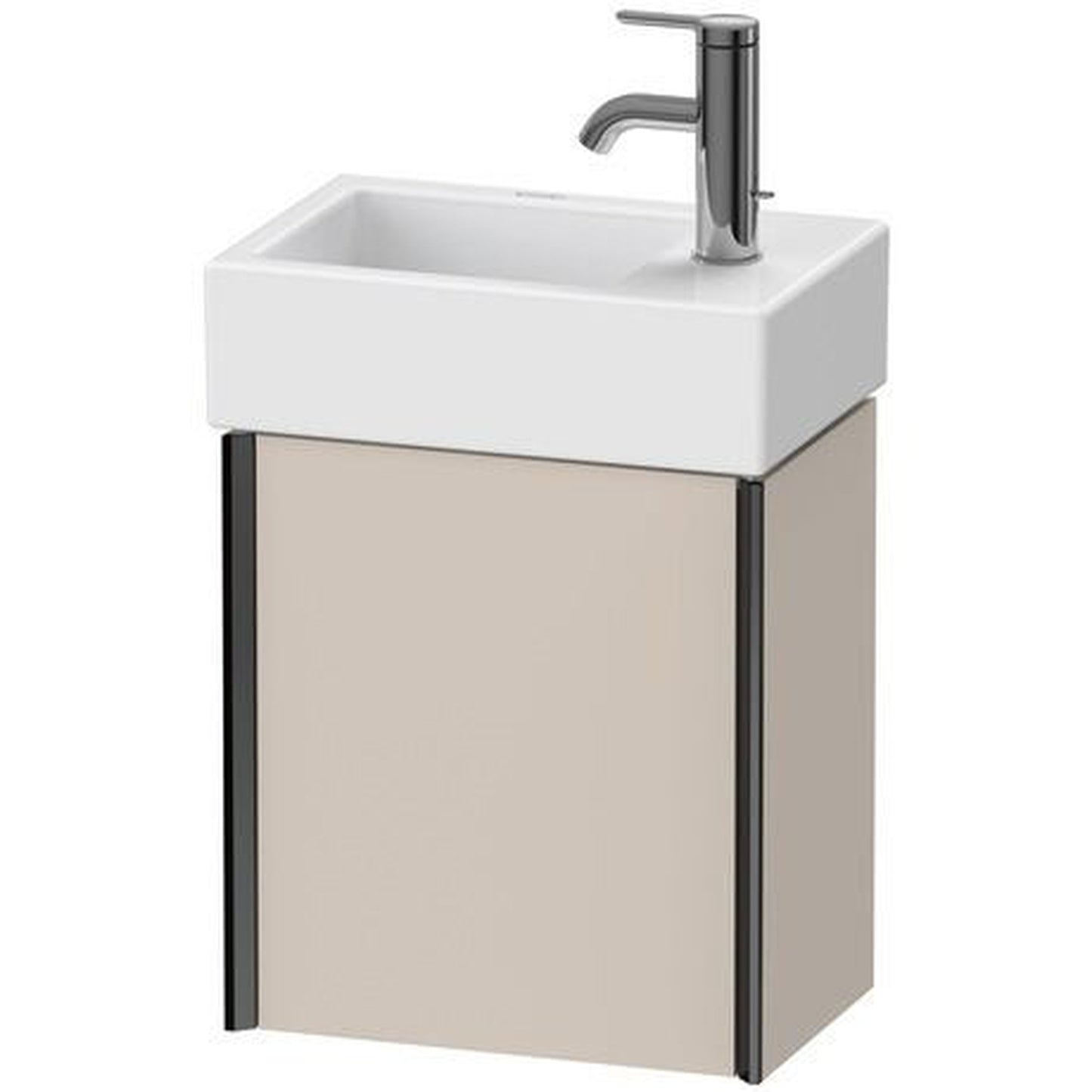 Duravit Xviu 14" x 16" x 9" One Door Wall-Mount Vanity Unit With Left Hinge, Taupe Matt (XV4230LB291)