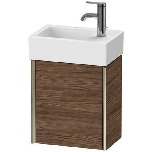 Duravit Xviu 14" x 16" x 9" One Door Wall-Mount Vanity Unit With Left Hinge, Walnut Dark (XV4230LB121)