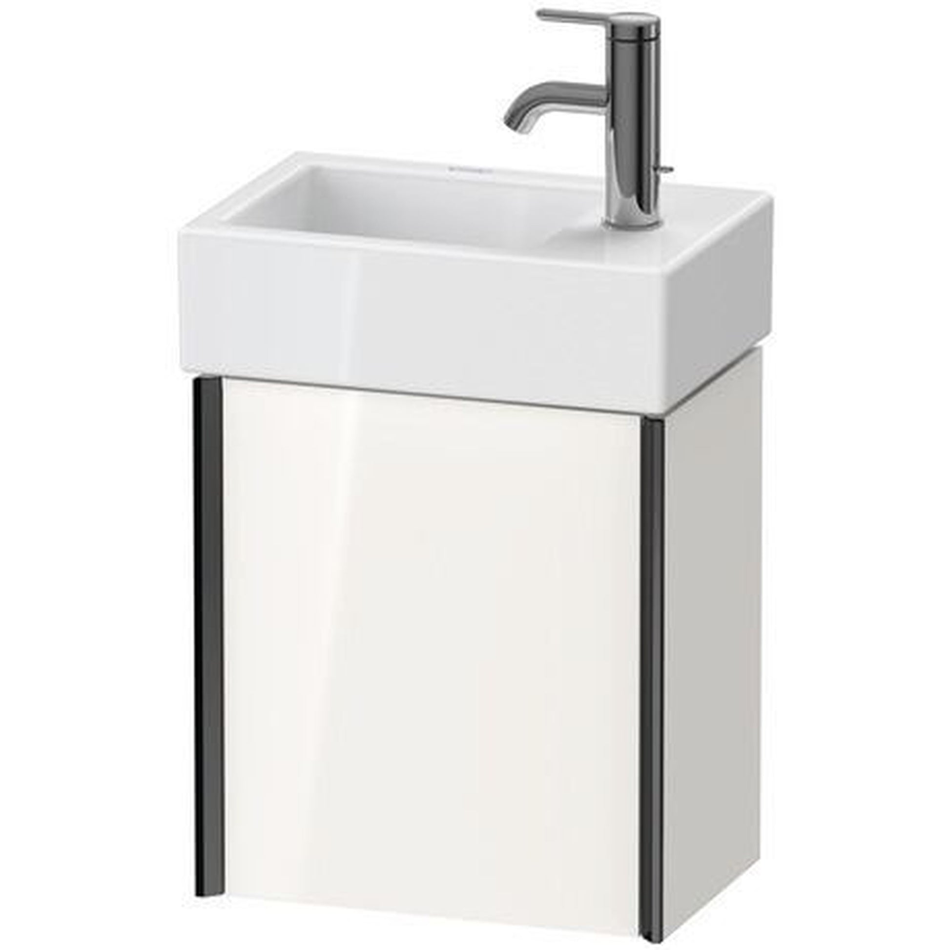 Duravit Xviu 14" x 16" x 9" One Door Wall-Mount Vanity Unit With Left Hinge, White High Gloss (XV4230LB222)