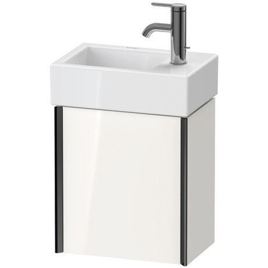 Duravit Xviu 14" x 16" x 9" One Door Wall-Mount Vanity Unit With Left Hinge, White High Gloss (XV4230LB222)