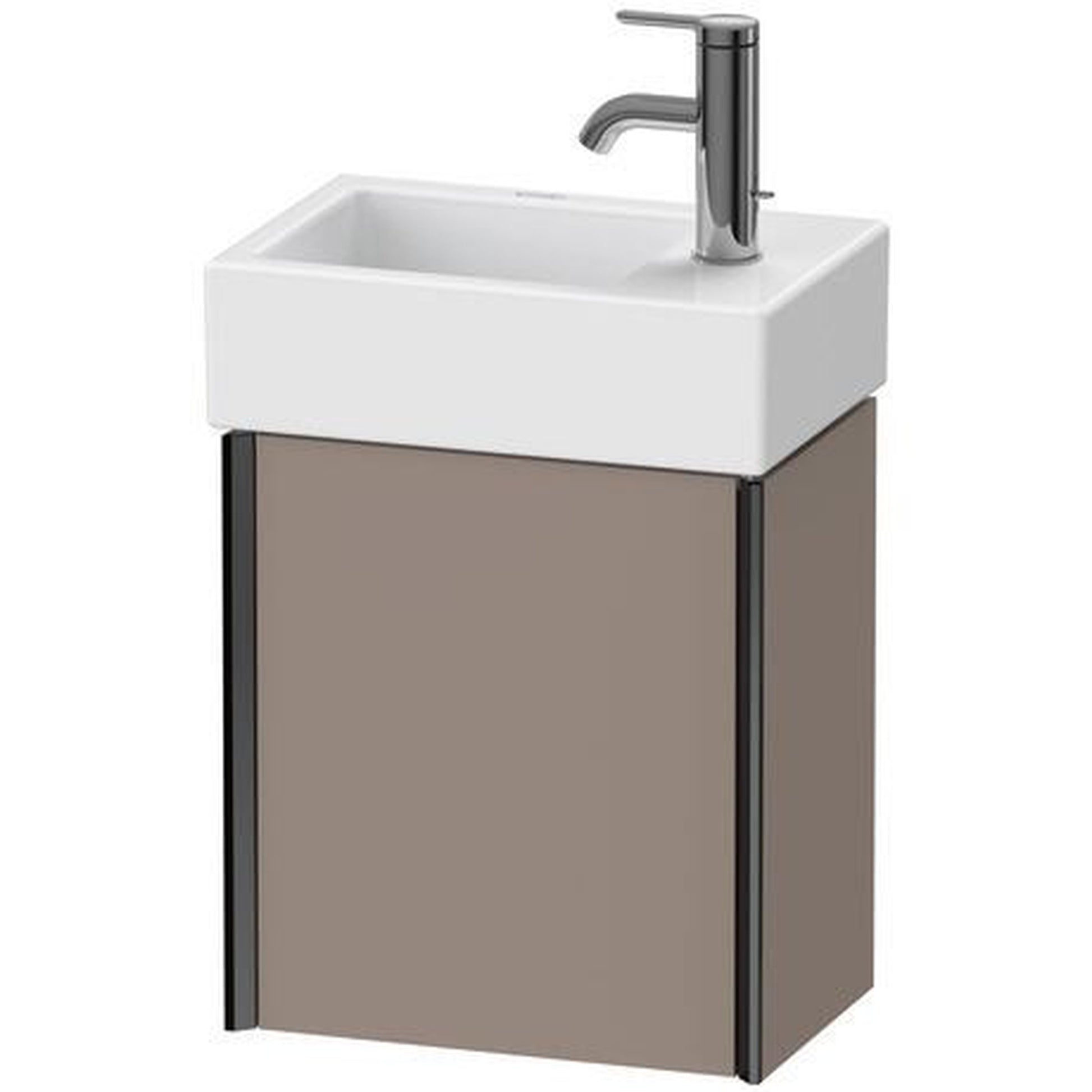 Duravit Xviu 14" x 16" x 9" One Door Wall-Mount Vanity Unit With Right Hinge, Basalt Matt (XV4230RB243)