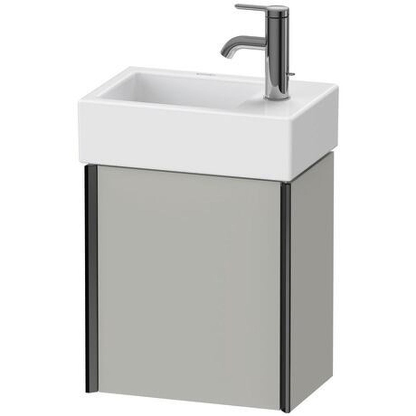 Duravit Xviu 14" x 16" x 9" One Door Wall-Mount Vanity Unit With Right Hinge, Concrete Grey Matt (XV4230RB207)