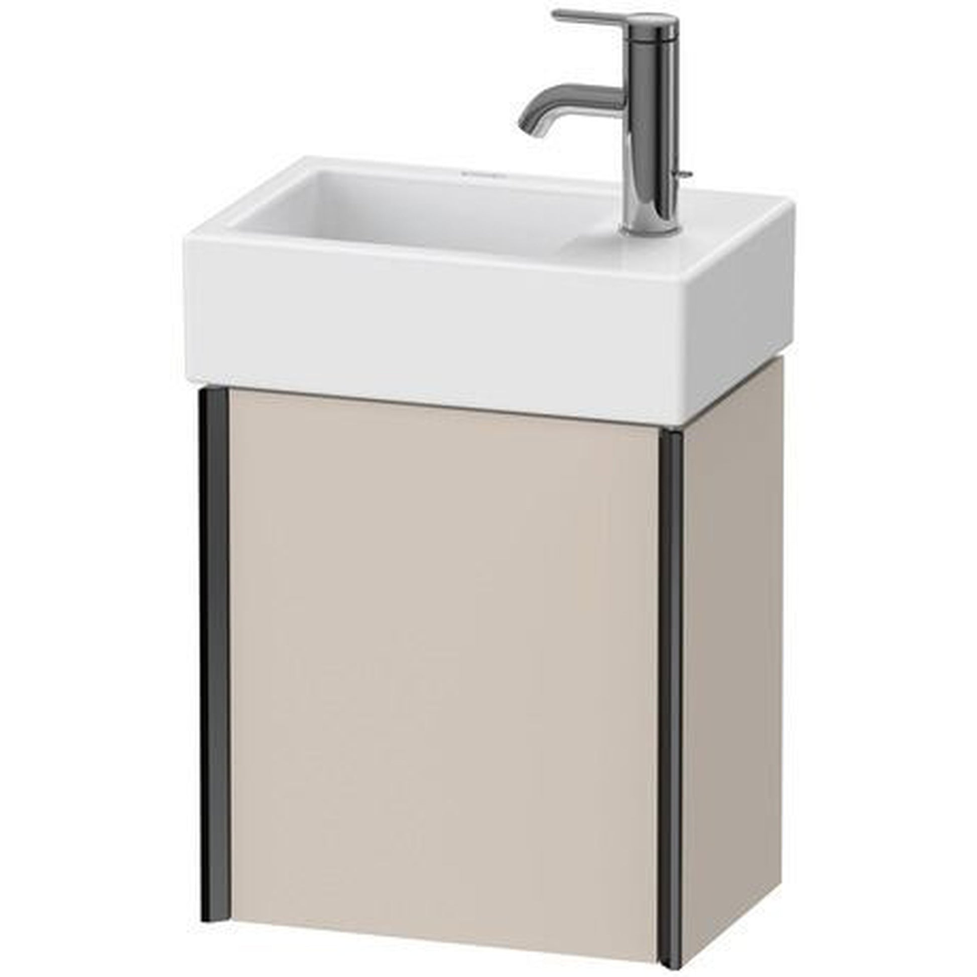 Duravit Xviu 14" x 16" x 9" One Door Wall-Mount Vanity Unit With Right Hinge, Taupe Matt (XV4230RB291)