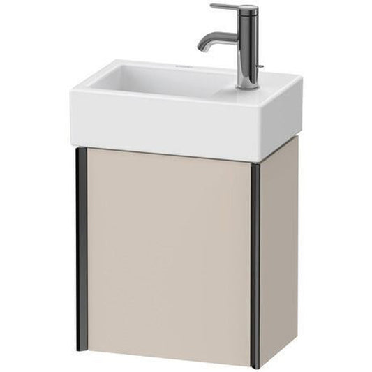 Duravit Xviu 14" x 16" x 9" One Door Wall-Mount Vanity Unit With Right Hinge, Taupe Matt (XV4230RB291)