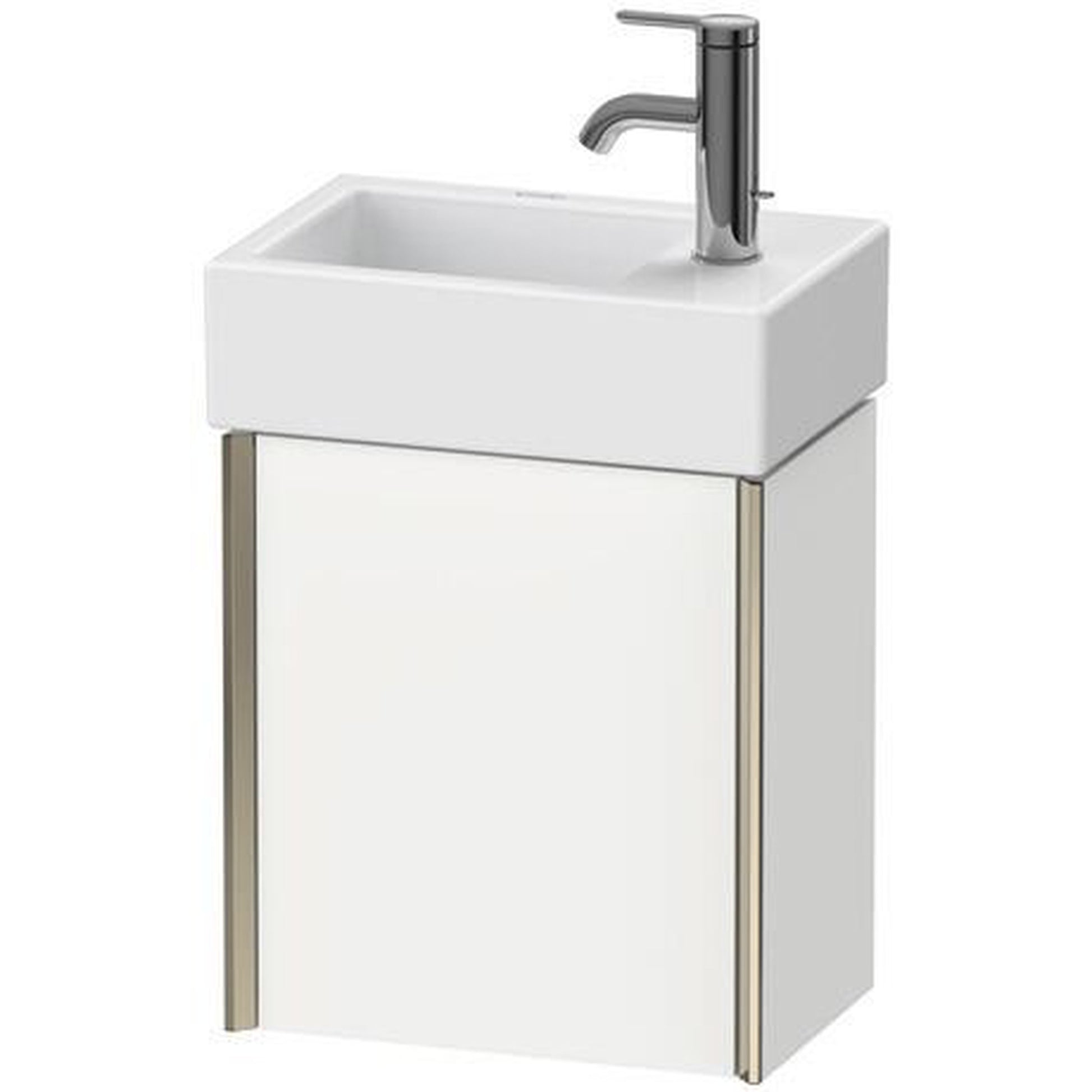 Duravit Xviu 14" x 16" x 9" One Door Wall-Mount Vanity Unit With Right Hinge, White Matt (XV4230RB118)