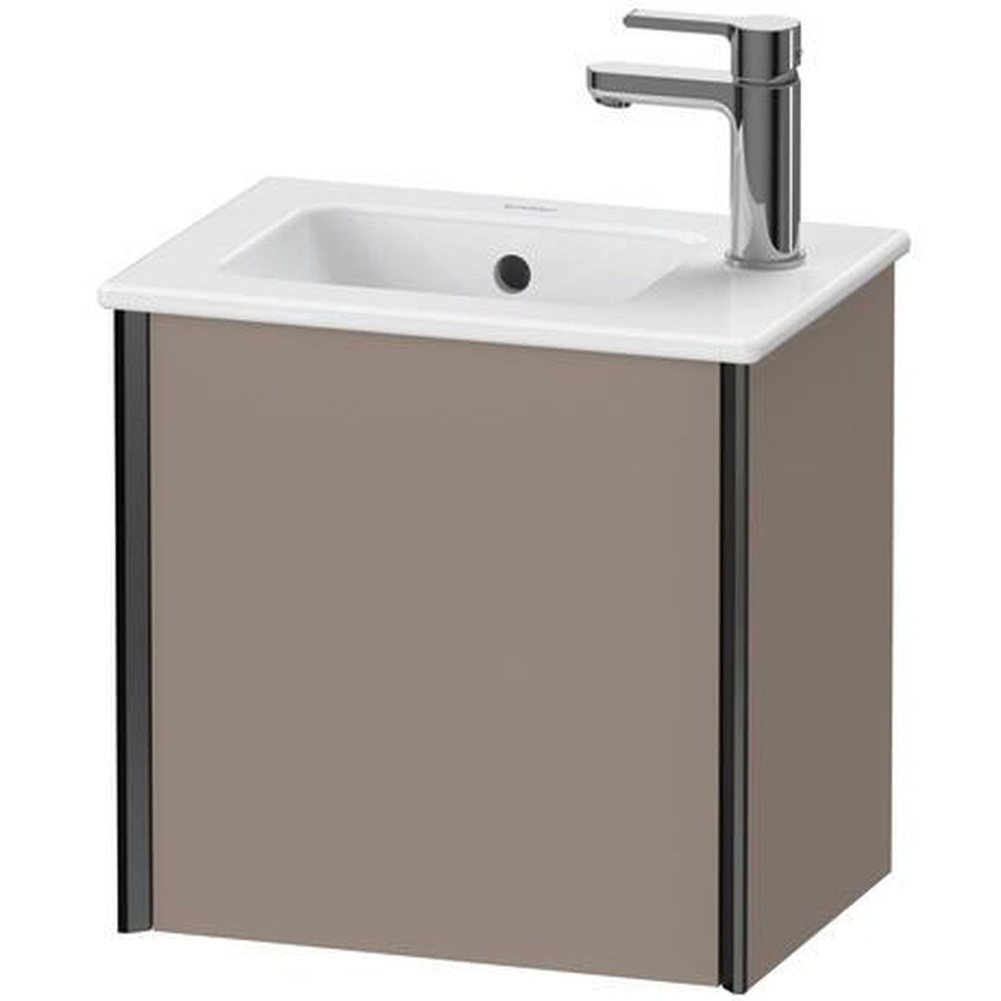 Duravit Xviu 16" x 16" x 11" One Door Wall-Mount Vanity Unit With Left Hinge, Basalt Matt (XV4024LB243)