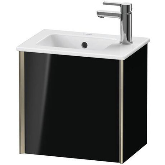 Duravit Xviu 16" x 16" x 11" One Door Wall-Mount Vanity Unit With Left Hinge, Black High Gloss Lacquer (XV4024LB140)