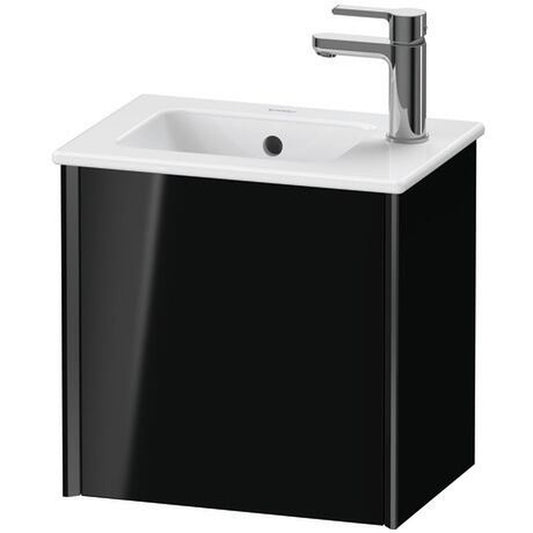 Duravit Xviu 16" x 16" x 11" One Door Wall-Mount Vanity Unit With Left Hinge, Black High Gloss Lacquer (XV4024LB240)