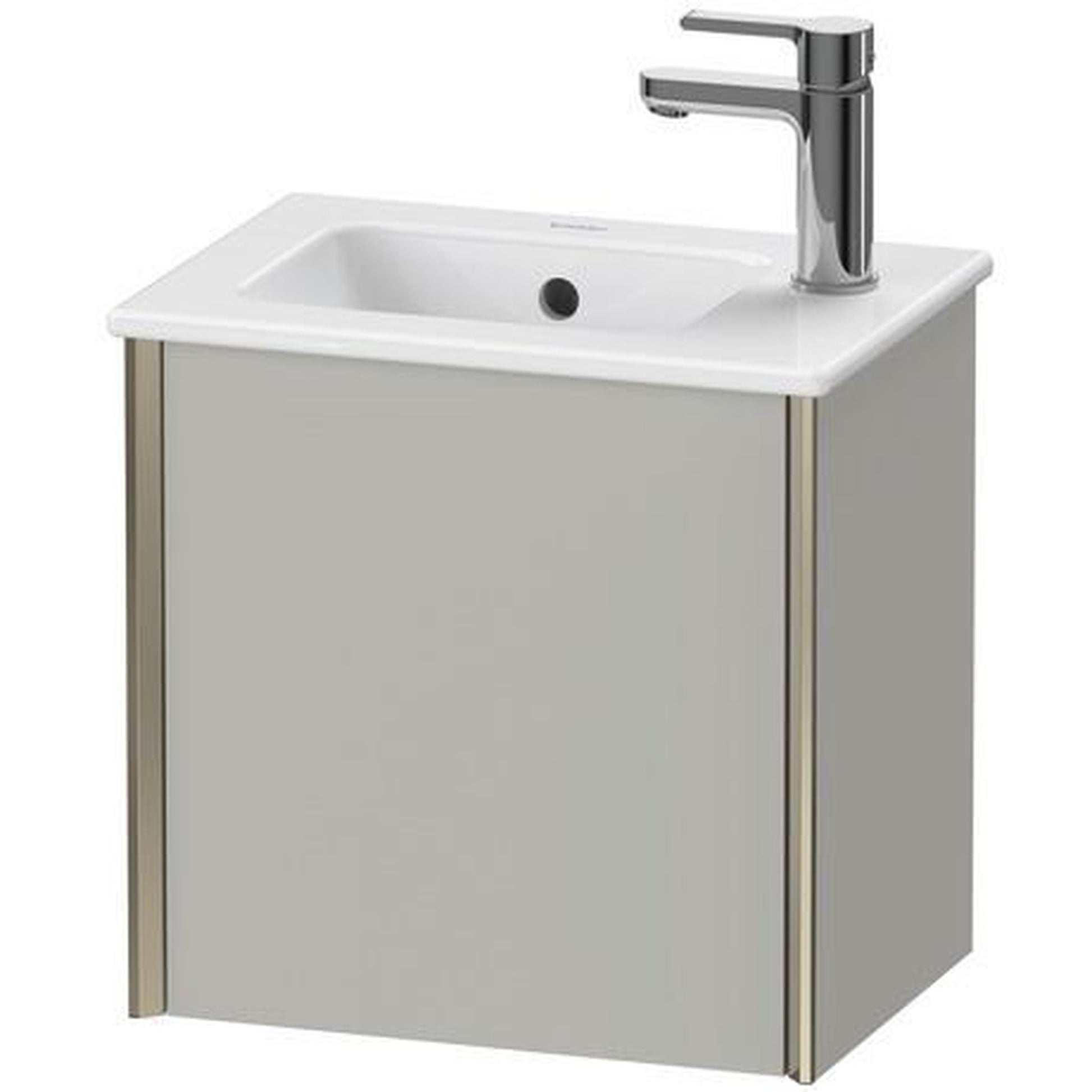 Duravit Xviu 16" x 16" x 11" One Door Wall-Mount Vanity Unit With Left Hinge, Concrete Grey Matt (XV4024LB107)