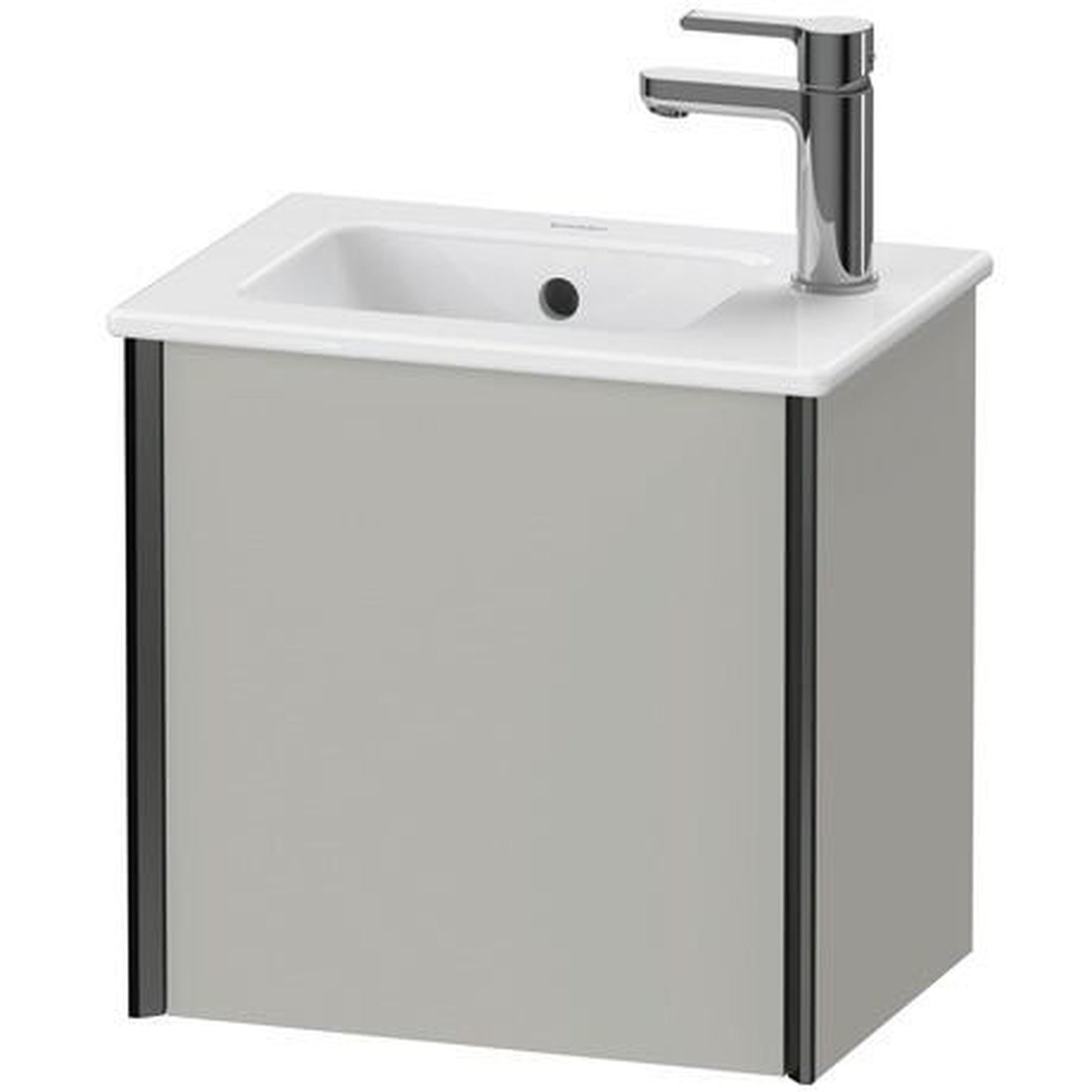 Duravit Xviu 16" x 16" x 11" One Door Wall-Mount Vanity Unit With Left Hinge, Concrete Grey Matt (XV4024LB207)