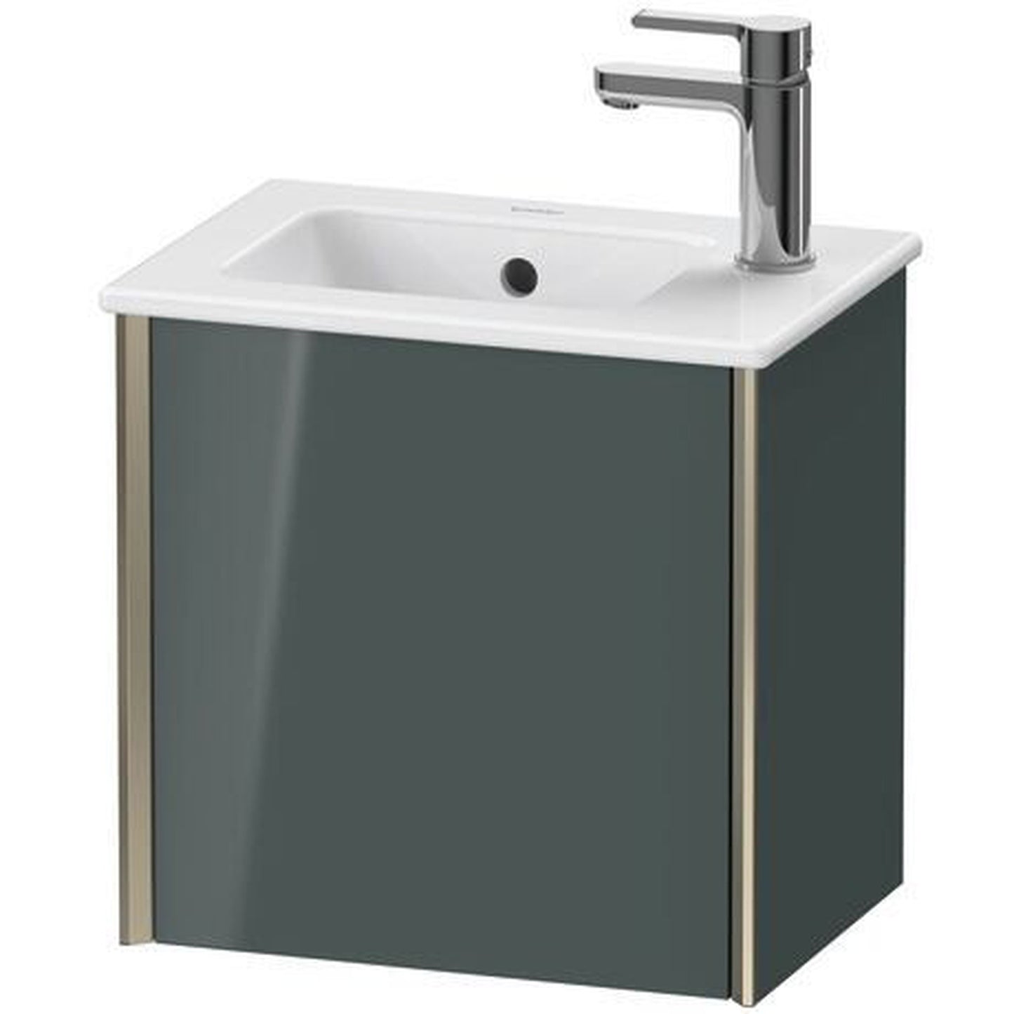Duravit Xviu 16" x 16" x 11" One Door Wall-Mount Vanity Unit With Left Hinge, Dolomiti Grey High Gloss Lacquer (XV4024LB138)