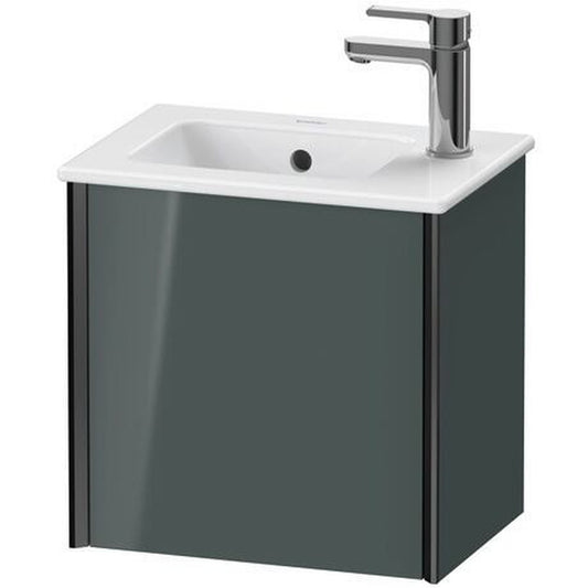 Duravit Xviu 16" x 16" x 11" One Door Wall-Mount Vanity Unit With Left Hinge, Dolomiti Grey High Gloss Lacquer (XV4024LB238)
