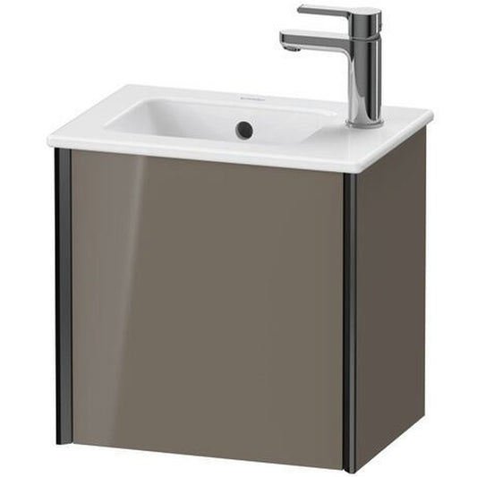 Duravit Xviu 16" x 16" x 11" One Door Wall-Mount Vanity Unit With Left Hinge, Flannel Grey High Gloss Lacquer (XV4024LB289)