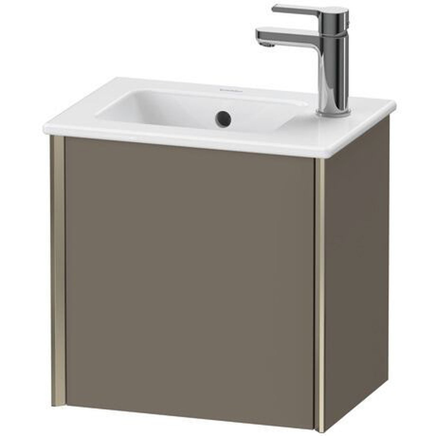 Duravit Xviu 16" x 16" x 11" One Door Wall-Mount Vanity Unit With Left Hinge, Flannel Grey Satin Matt Lacquer (XV4024LB190)