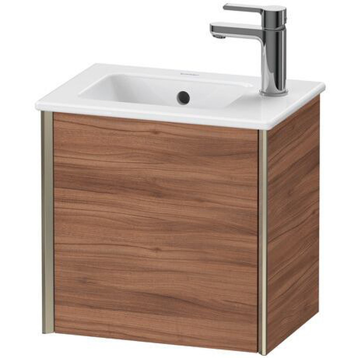 Duravit Xviu 16" x 16" x 11" One Door Wall-Mount Vanity Unit With Left Hinge, Natural Walnut (XV4024LB179)