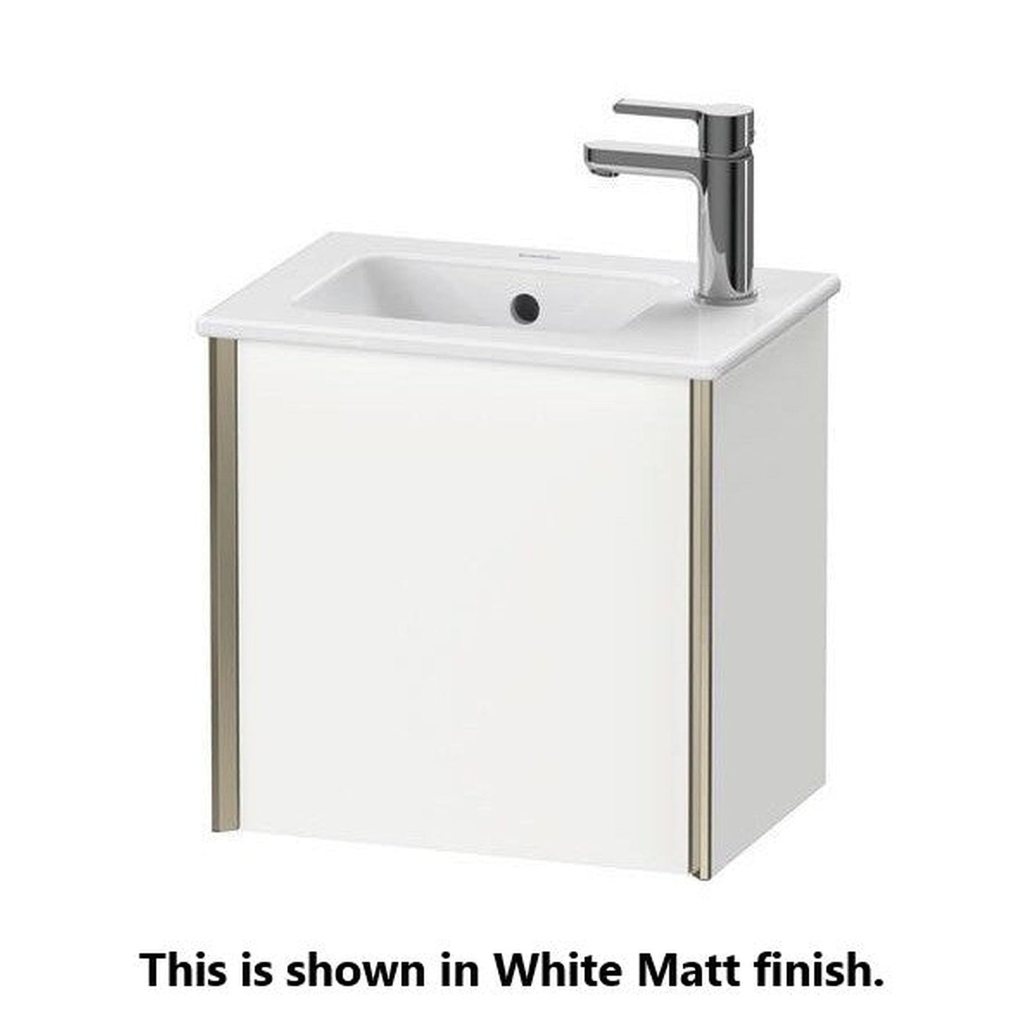 Duravit Xviu 16" x 16" x 11" One Door Wall-Mount Vanity Unit With Left Hinge, Stone Blue High Gloss Lacquer (XV4024LB147)