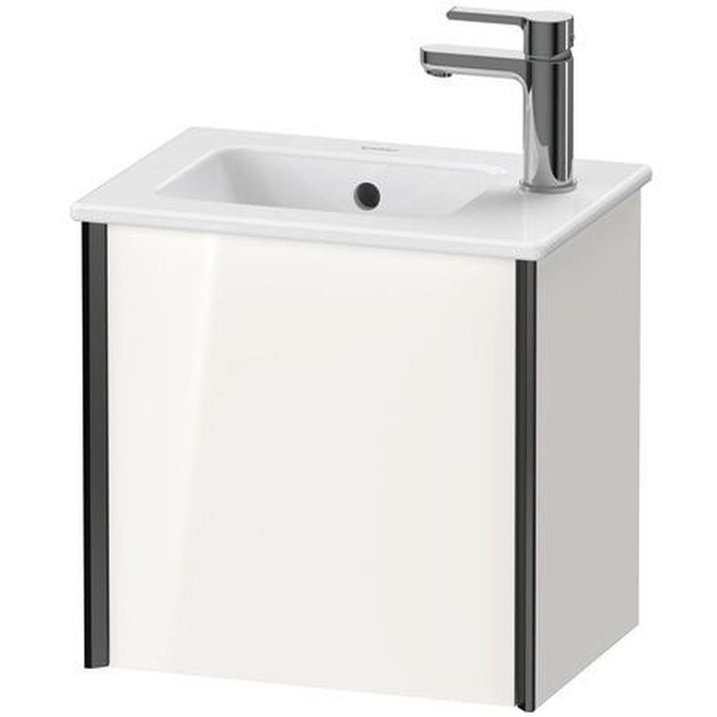 Duravit Xviu 16" x 16" x 11" One Door Wall-Mount Vanity Unit With Left Hinge, White High Gloss (XV4024LB222)