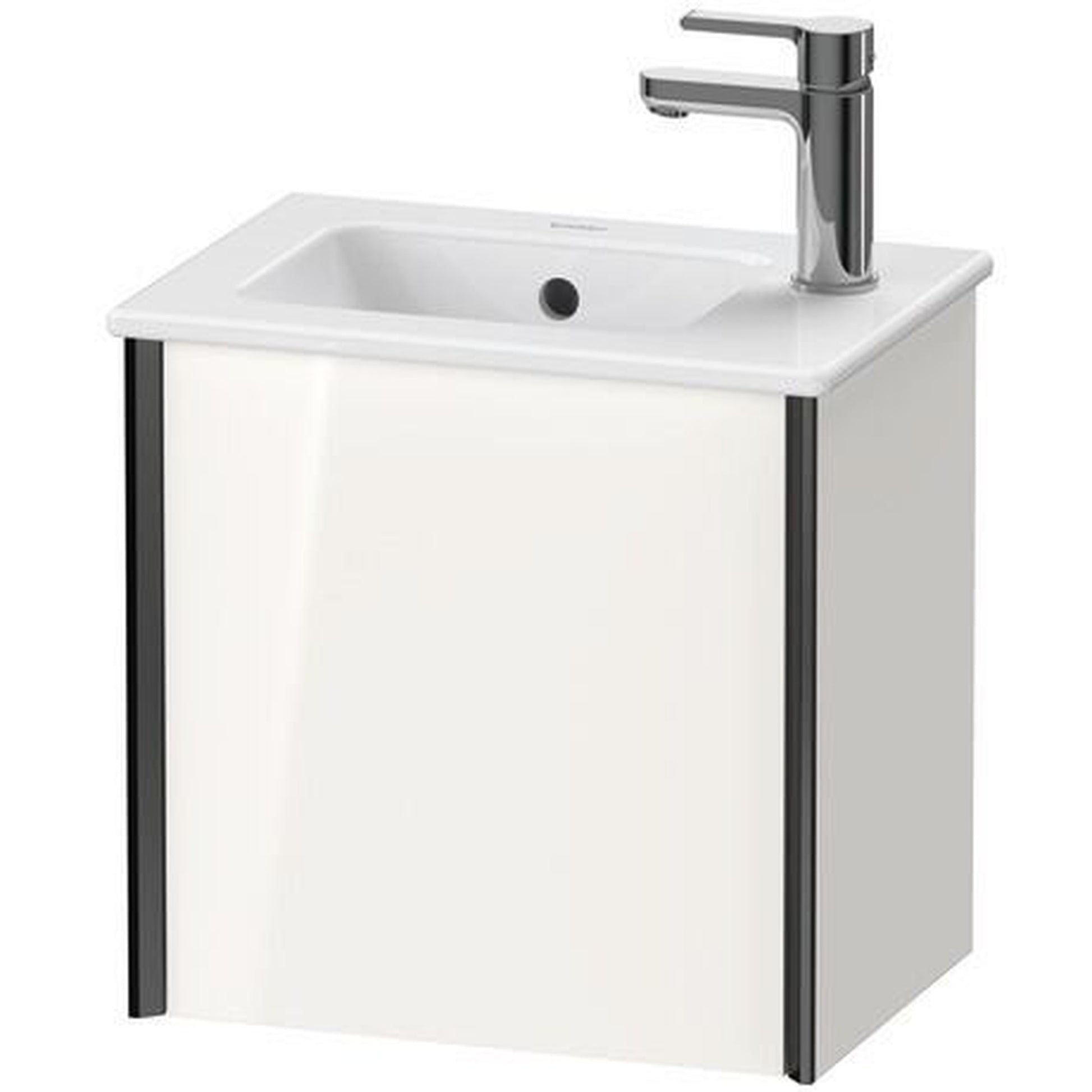Duravit Xviu 16" x 16" x 11" One Door Wall-Mount Vanity Unit With Left Hinge, White High Gloss (XV4024LB222)