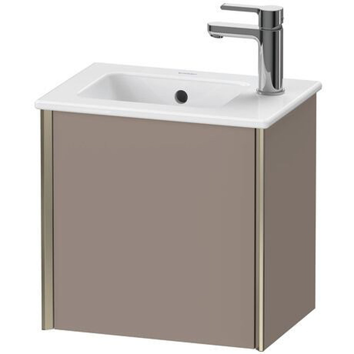 Duravit Xviu 16" x 16" x 11" One Door Wall-Mount Vanity Unit With Right Hinge, Basalt Matt (XV4024RB143)