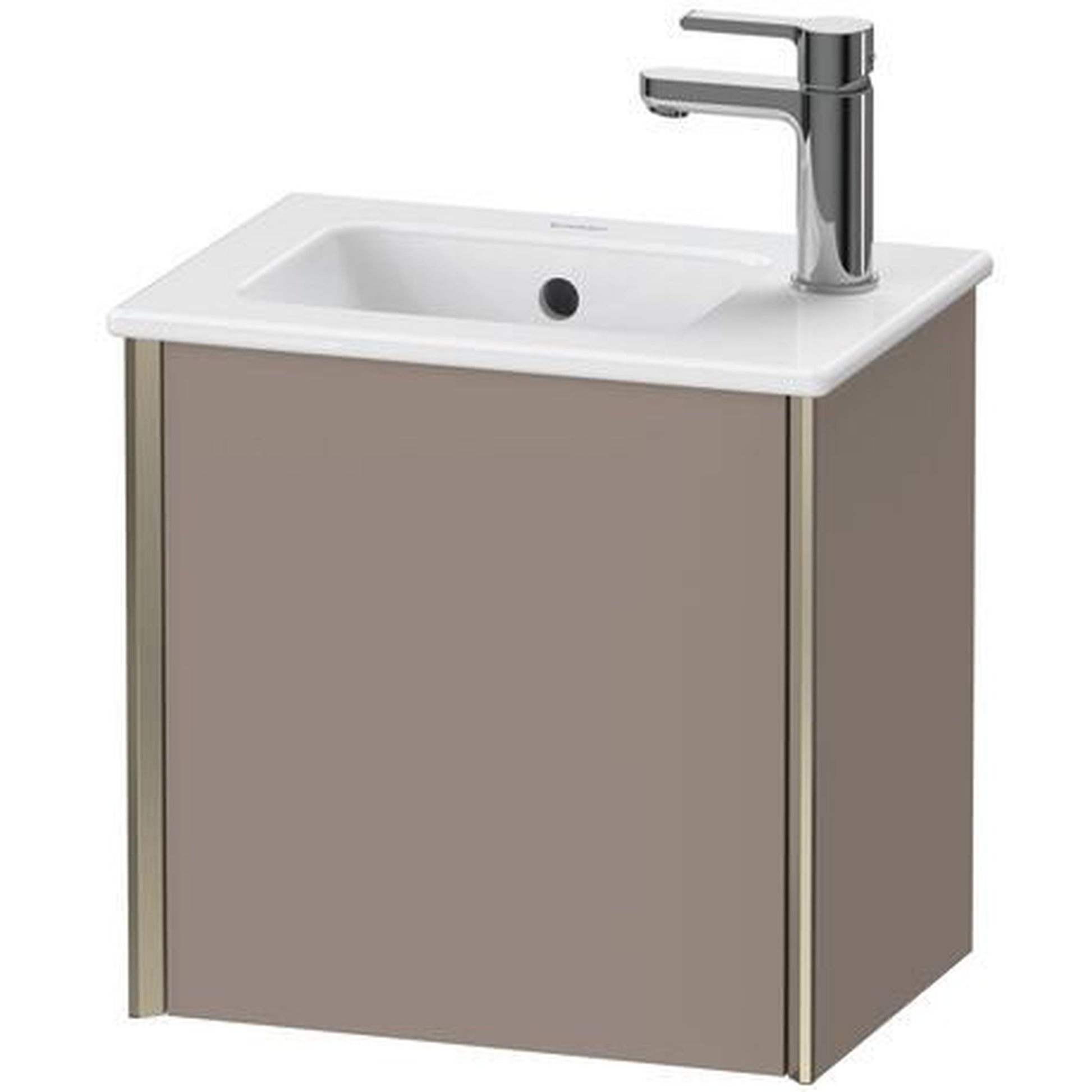 Duravit Xviu 16" x 16" x 11" One Door Wall-Mount Vanity Unit With Right Hinge, Basalt Matt (XV4024RB143)
