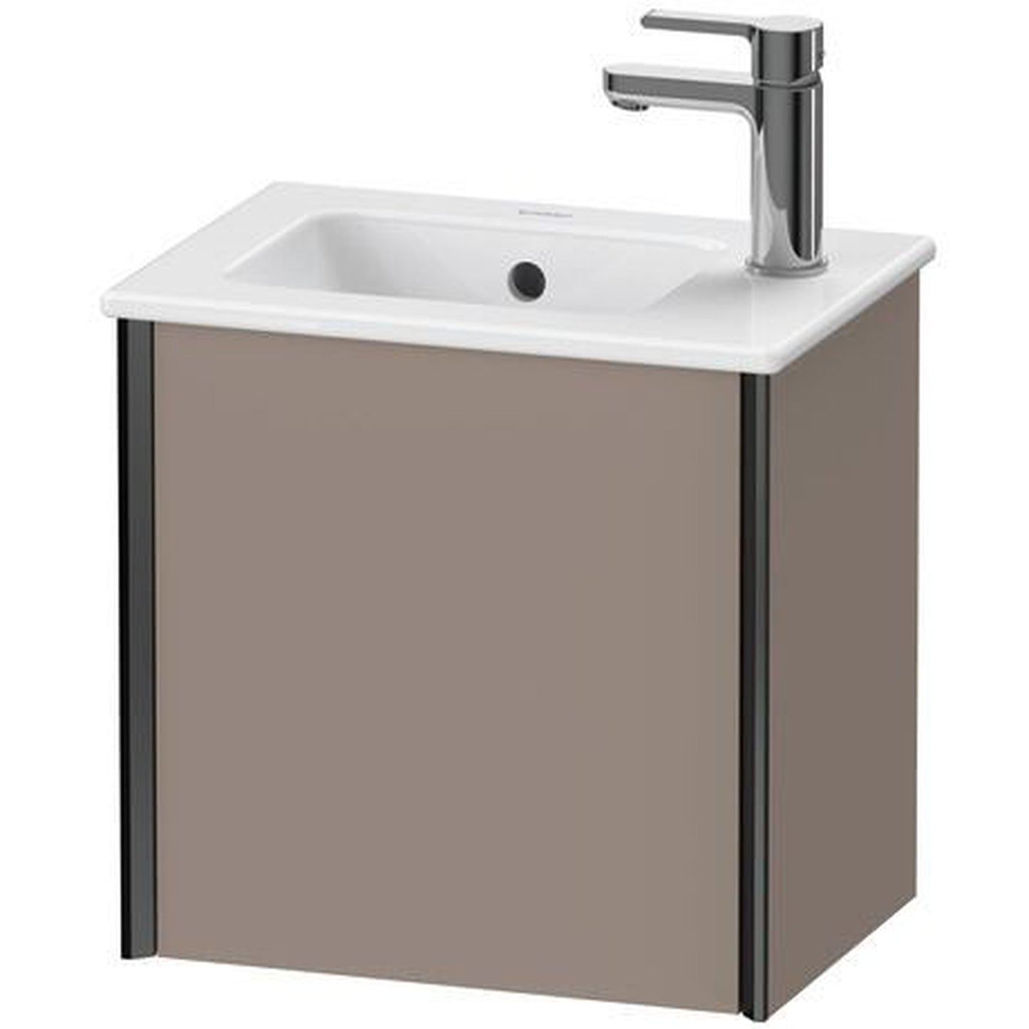 Duravit Xviu 16" x 16" x 11" One Door Wall-Mount Vanity Unit With Right Hinge, Basalt Matt (XV4024RB243)