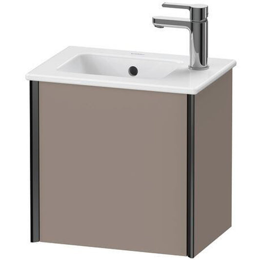 Duravit Xviu 16" x 16" x 11" One Door Wall-Mount Vanity Unit With Right Hinge, Basalt Matt (XV4024RB243)