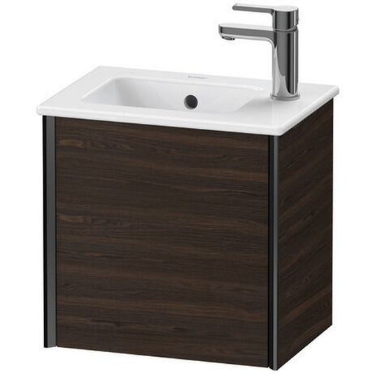 Duravit Xviu 16" x 16" x 11" One Door Wall-Mount Vanity Unit With Right Hinge, Brushed Walnut Real Wood Veneer (XV4024RB269)