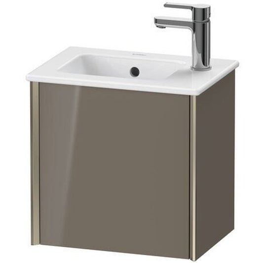 Duravit Xviu 16" x 16" x 11" One Door Wall-Mount Vanity Unit With Right Hinge, Flannel Grey High Gloss Lacquer (XV4024RB189)