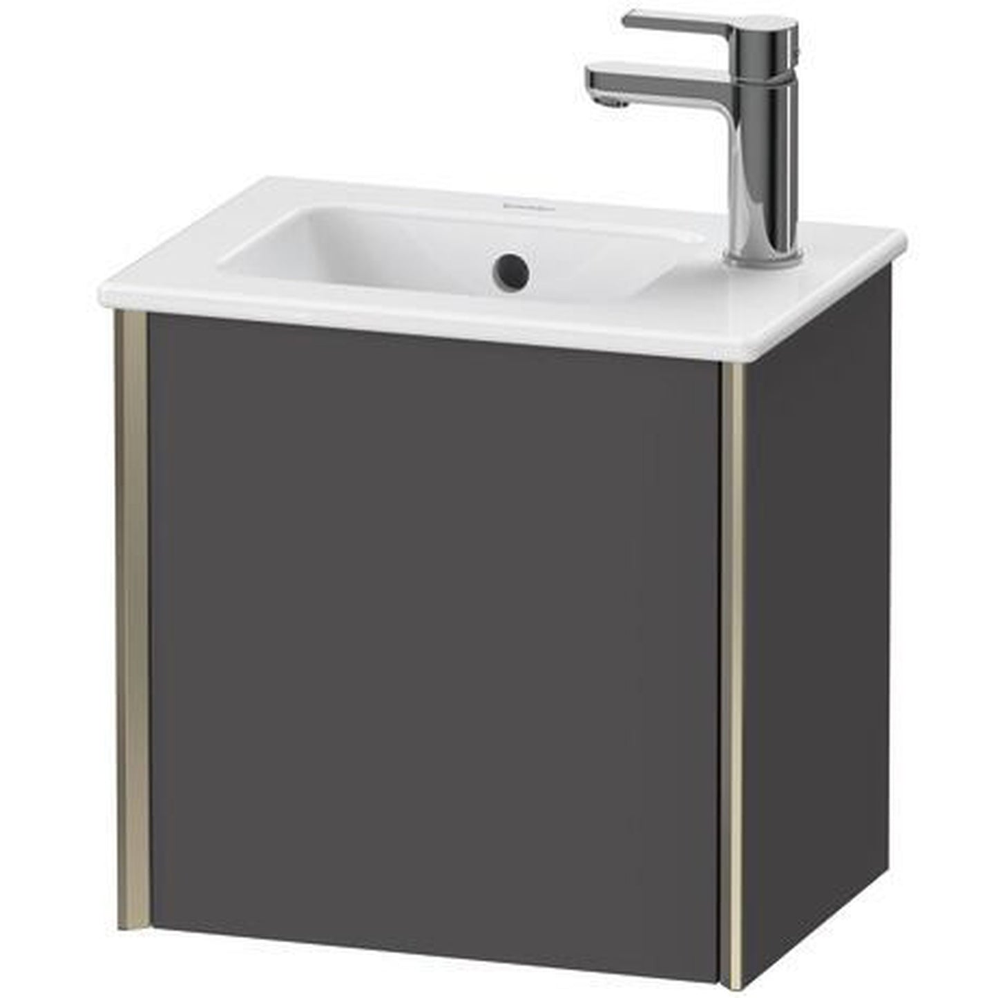 Duravit Xviu 16" x 16" x 11" One Door Wall-Mount Vanity Unit With Right Hinge, Graphite Matt (XV4024RB149)
