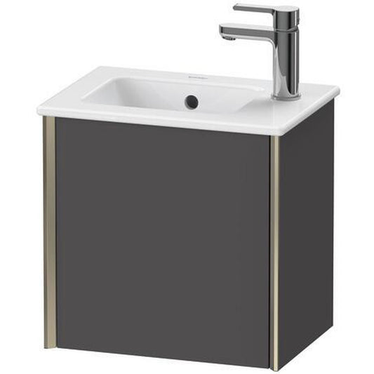 Duravit Xviu 16" x 16" x 11" One Door Wall-Mount Vanity Unit With Right Hinge, Graphite Matt (XV4024RB149)