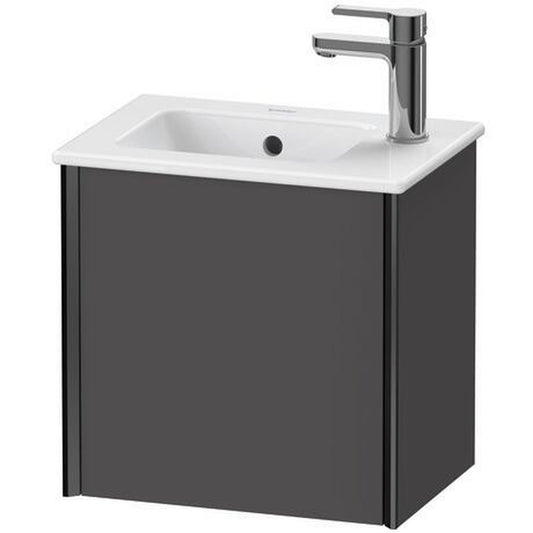 Duravit Xviu 16" x 16" x 11" One Door Wall-Mount Vanity Unit With Right Hinge, Graphite Matt (XV4024RB249)