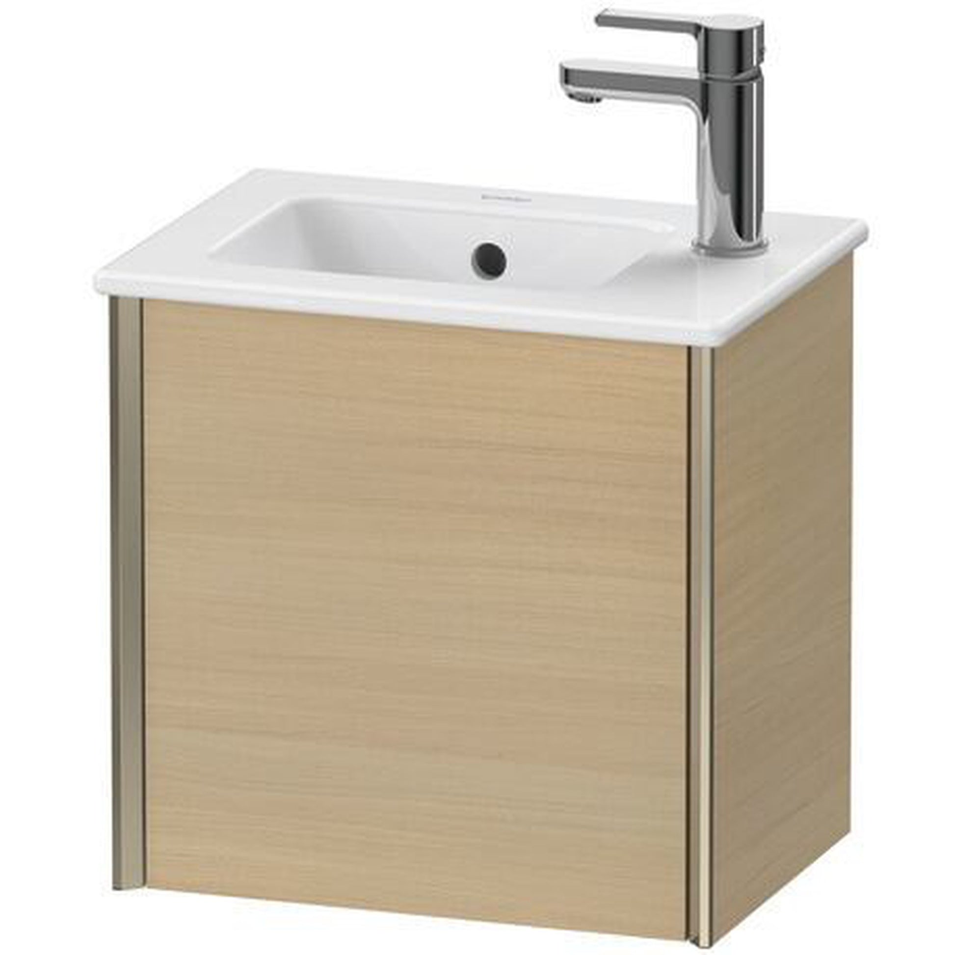 Duravit Xviu 16" x 16" x 11" One Door Wall-Mount Vanity Unit With Right Hinge, Mediterreanean Oak Real Wood Veneer (XV4024RB171)
