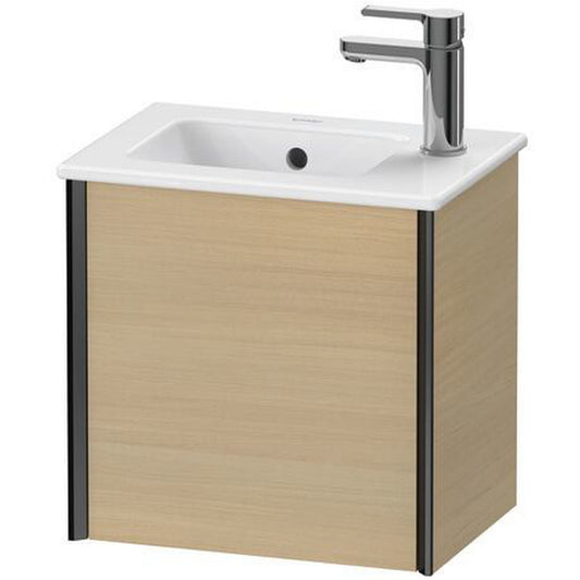Duravit Xviu 16" x 16" x 11" One Door Wall-Mount Vanity Unit With Right Hinge, Mediterreanean Oak Real Wood Veneer (XV4024RB271)