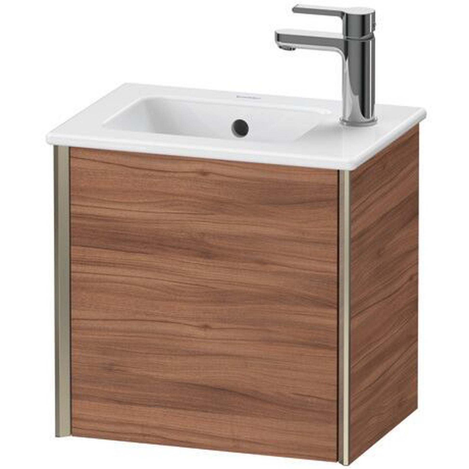 Duravit Xviu 16" x 16" x 11" One Door Wall-Mount Vanity Unit With Right Hinge, Natural Walnut (XV4024RB179)